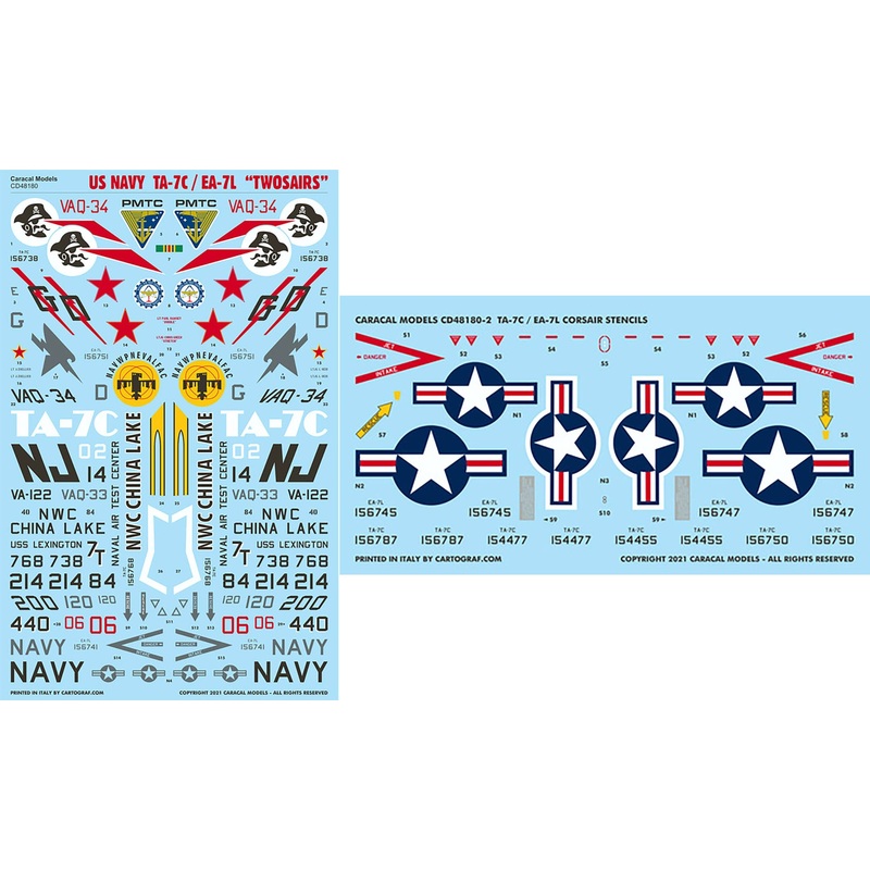 1/48 US Navy TA-7C / EA-7L Twosairs Decal