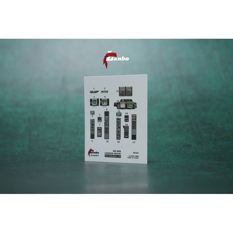 1/48 AH-64D 3D interior decal (for. hasegawa)