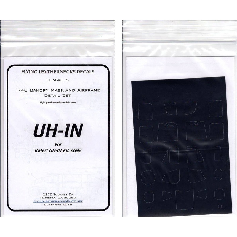 1/48 Augusta-Bell UH-1N Canopy Mask and Airframe Detail Set (for Italeri)
