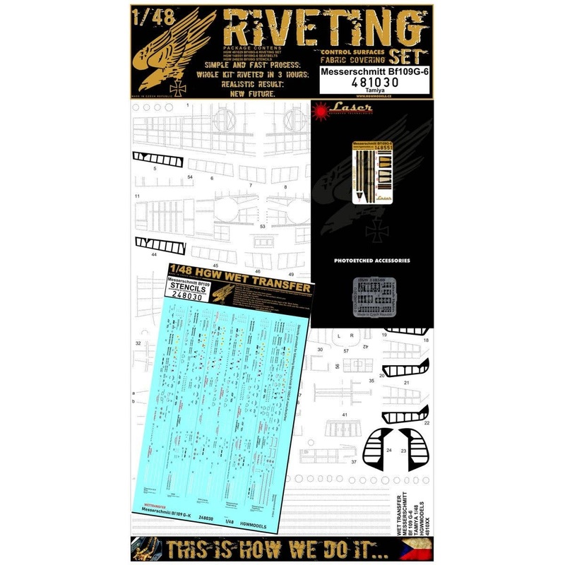 1/48 Bf 109G-6 Super Riveting Set Plus (for Tamiya)