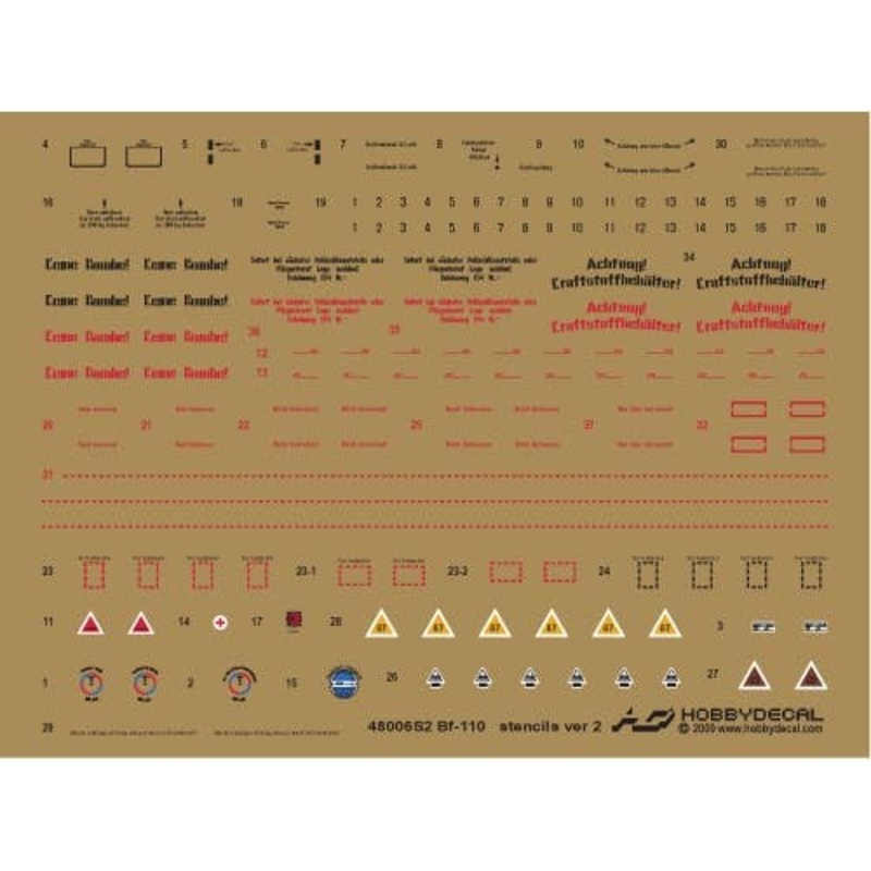 1/48 Bf110 Stencils ver 1.0