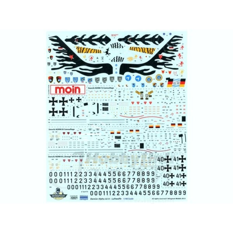 1/48 Dornier Alpha Jet A Luftwaffe Decal (for Kinetic Alpha Jet)