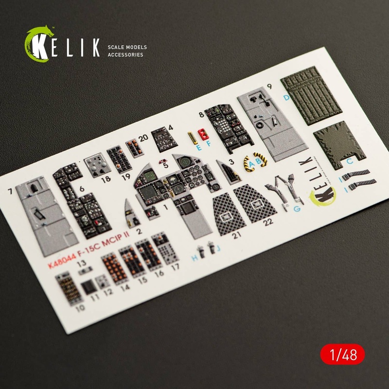 1/48 F-15C MSIP II Eagle interior 3D decals for GWH kit