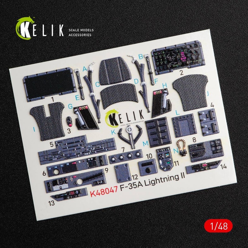 1/48 F-35A Lightning II Interior 3D Decals for Kitty Hawk Kit
