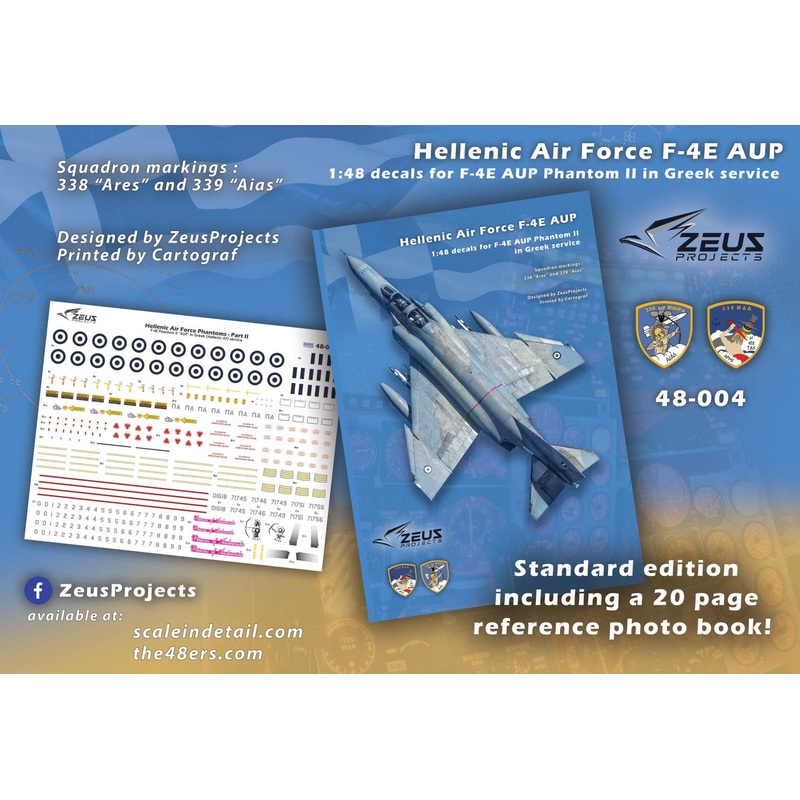 1/48 F-4E AUP Greek Air Force decals (BONUS: 16 pages booklet)