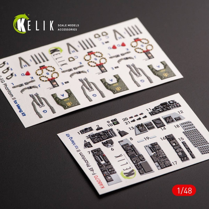 1/48 F-4E Phantom II interior 3D decals for Meng kit
