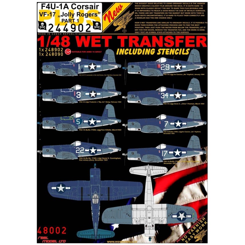 1/48 F4U-1A Corsair VF-17 Jolly Rogers Part 1 with Stencils