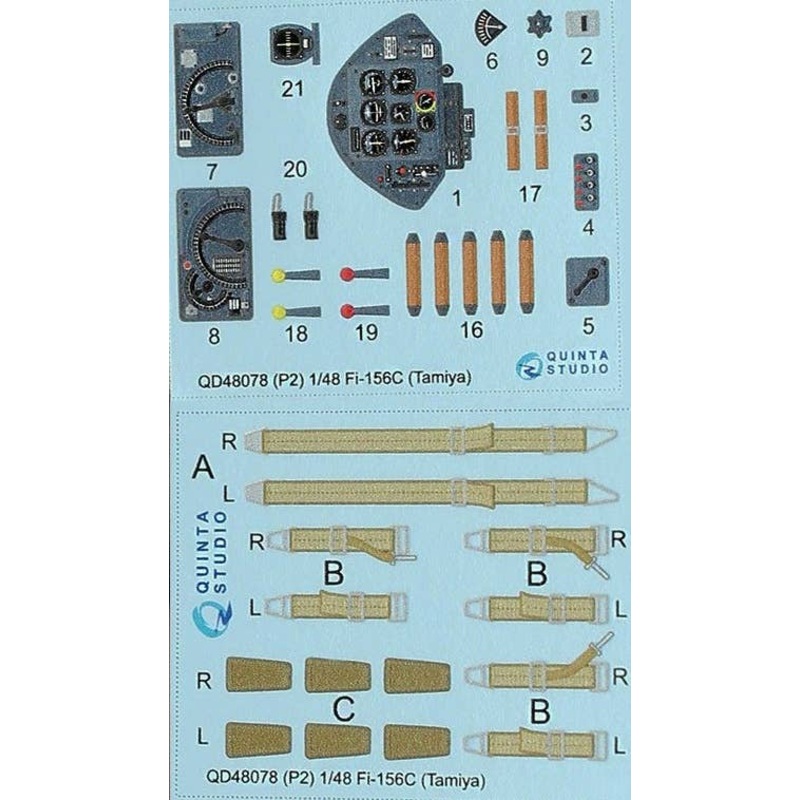 1/48 Fi156 Storch Interior 3D Decal (for Tamiya)
