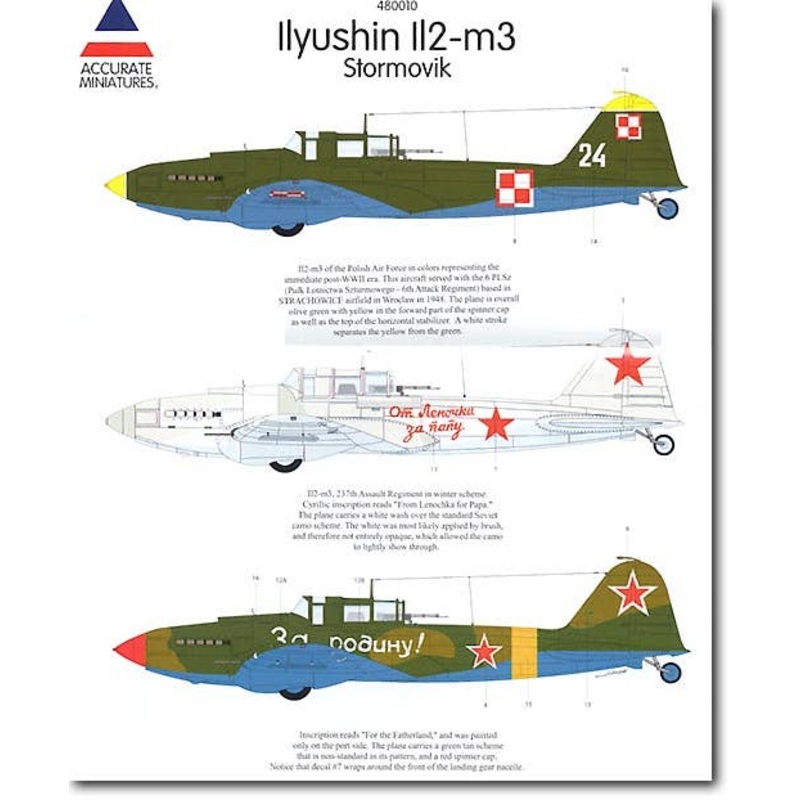 1/48 Ilyushin Il2-m3 Sturmovik Decal