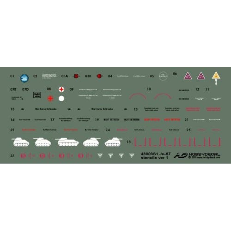1/48 Ju87 Stuka Stencils Ver .1