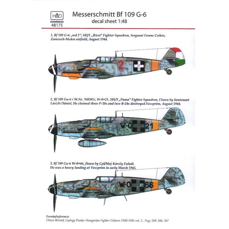 1/48 Messerschmitt Bf 109 G-6 Decal Sheet