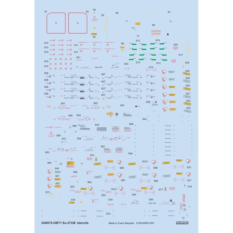 1/48 Su-27UB Stencils