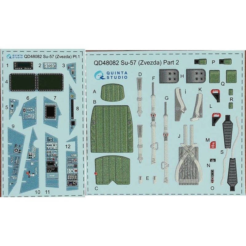 1/48 Su-57 3D-Printed & Coloured Interior Decal (for Zvezda kit)