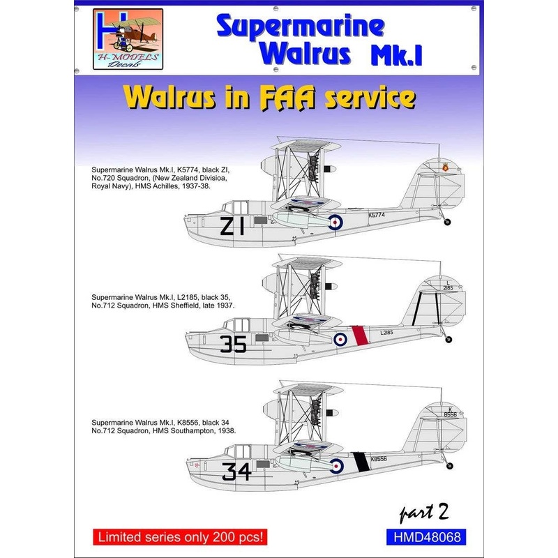1/48 Supermarine Walrus Mk.I Part 2 in FAA Service