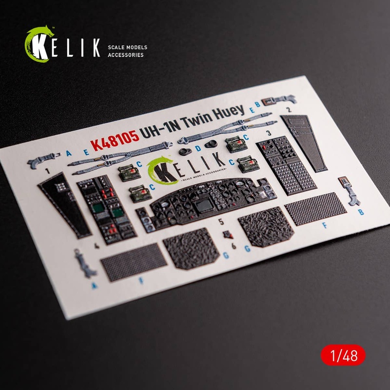 1/48 UH-1N Twin Huey -  interior 3D decals for Zimi Model/KittyHawk kit
