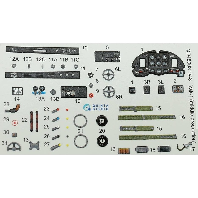 1/48 Yak-1 (Mid-Term Type) Interior 3D Decal (General Purpose)