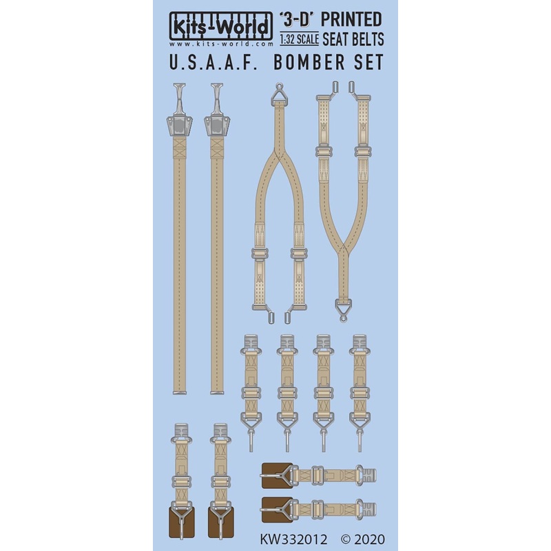 1/32 B-17G Seat Belts (3D Printed)