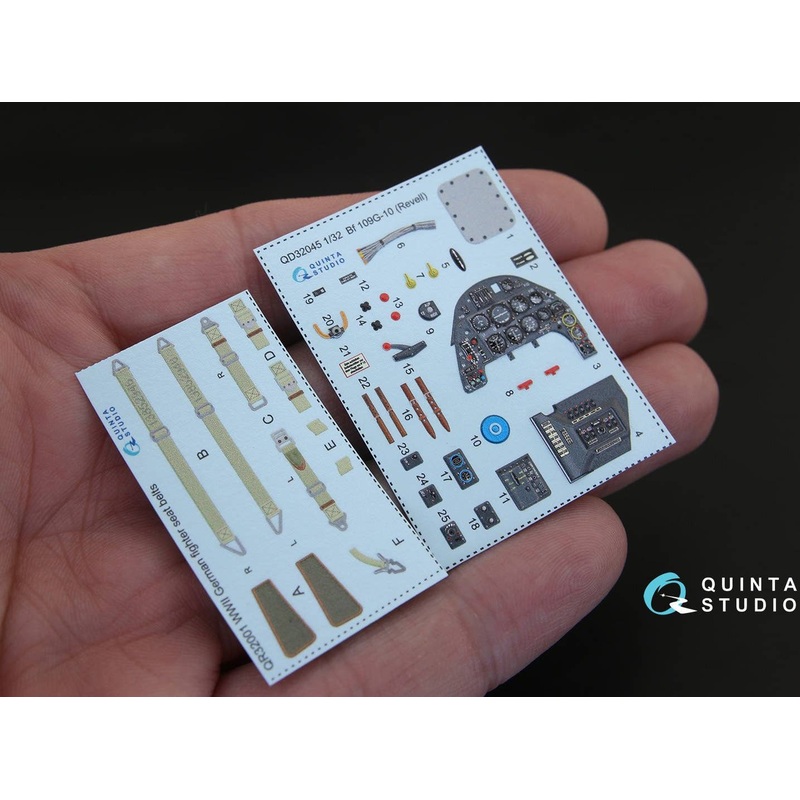 1/32 Bf 109G-10 3D-Printed & coloured Interior on decal paper for Revell kit