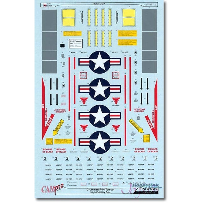 1/32 F-14A Tomcat High-Vis Data Stencils