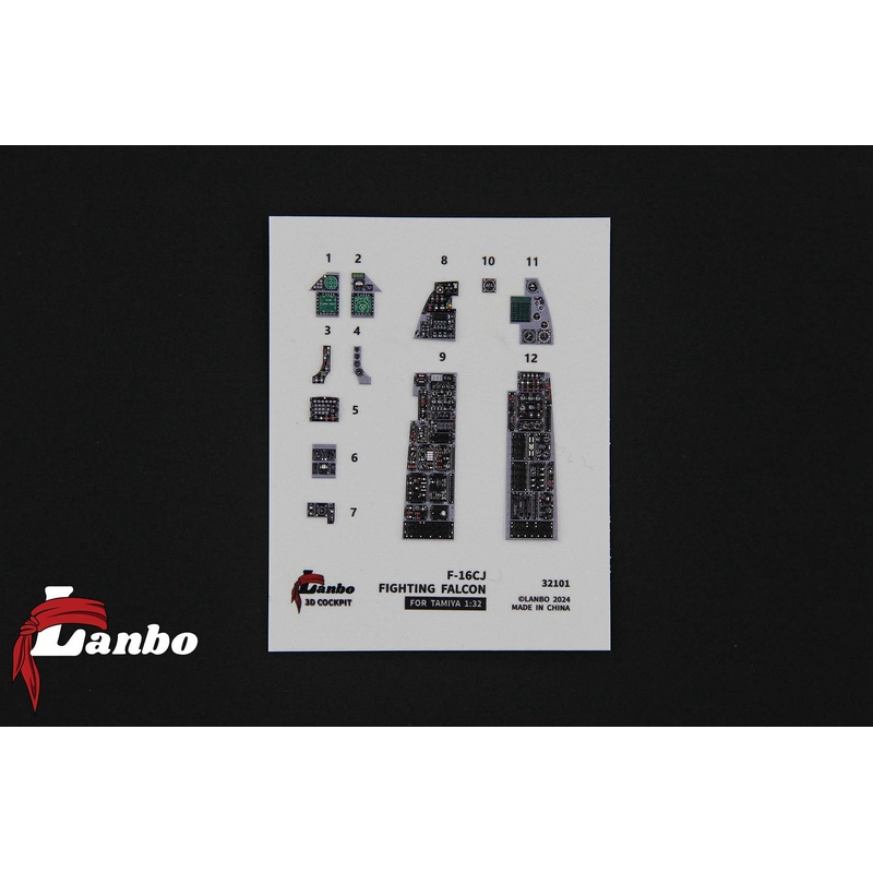 1/32 F-16CJ 3D interior decal