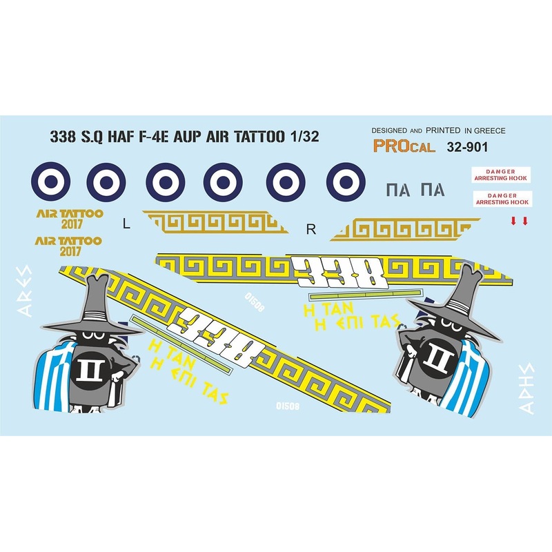 1/32 F-4E Phantom Hellenic Air Force 338 Squadron 2017 Air Tattoo Decal Set