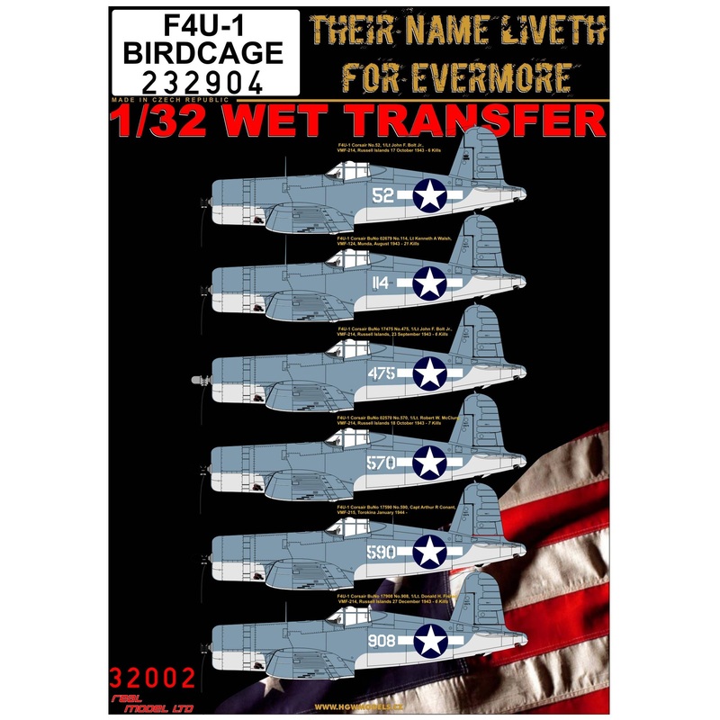 1/32 F4U-1 Birdcage Corsair Markings