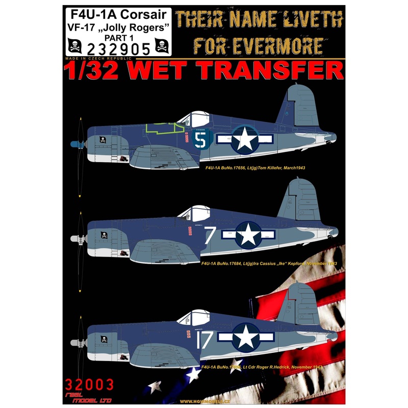 1/32 F4U-1A Corsair Markings VF-17 Jolly Rogers Part 1