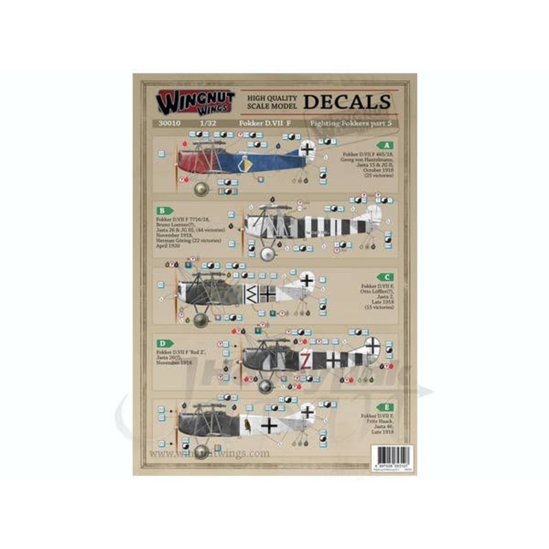 1/32 Fighting Fokkers D.VII F Fighting Fokkers Part 5 Decals