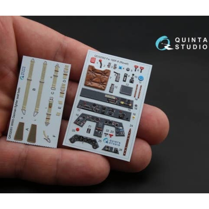 1/32 Fw 190F-8 3D-Printed & coloured Interior on decal paper for Revell  kit