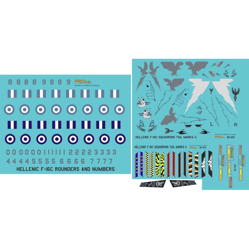 1/32 Greek Air Force F-16C Squadron Roundel & Numbers Decal