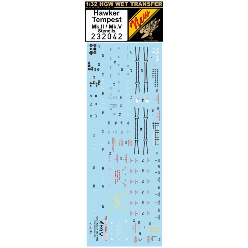 1/32 Hawker Tempest Mk.II / Mk.V - Stencils