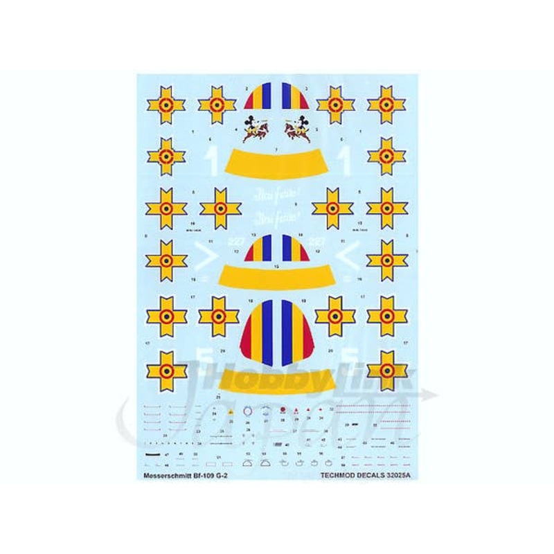 1/32 Messerschmitt Bf109G-2 Decals w/Canopy Mask