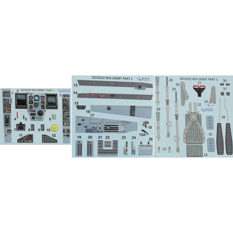 1/32 MiG-29SMT 3D-Printed & Coloured Interior on Decal Paper (for Trumpeter  kit)