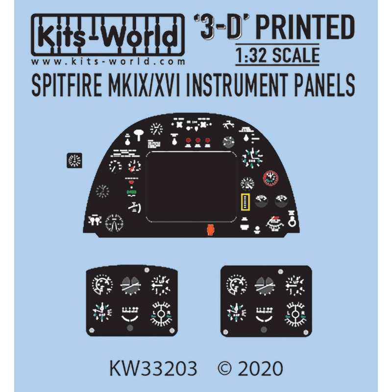 1/32 Spitfire MK IX/XVI Instrument Panels (3D Printed)