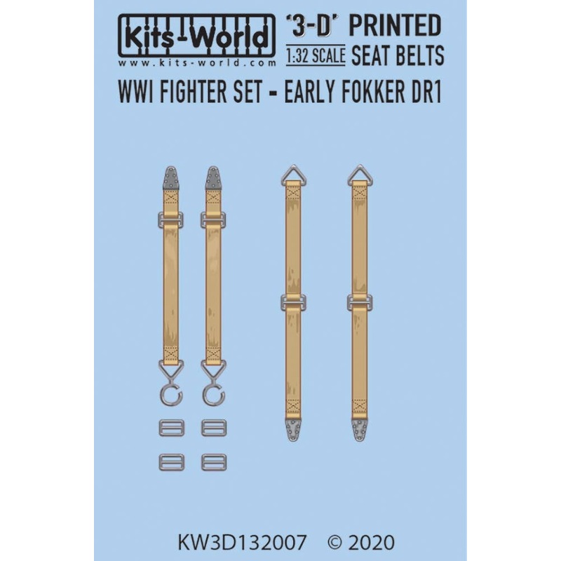 1/32 WW.I Fighter Set Early Fokker DR1 Seat Belt Set (3D Printed)