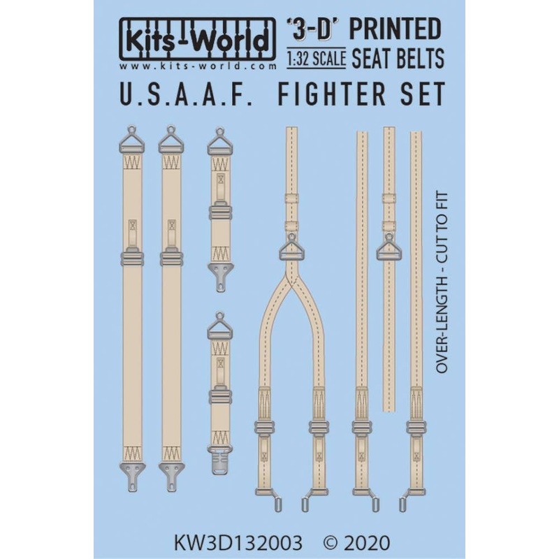 1/32 WW.II USAAF Fighter Seat Belt Set (3D Printed)