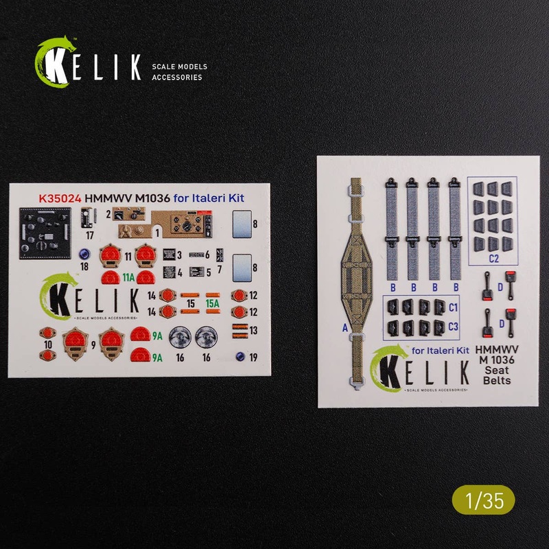 1/35 HUMVEE HMMWV M1036 with TOW Desert version Interior 3D Decal for Italeri kit