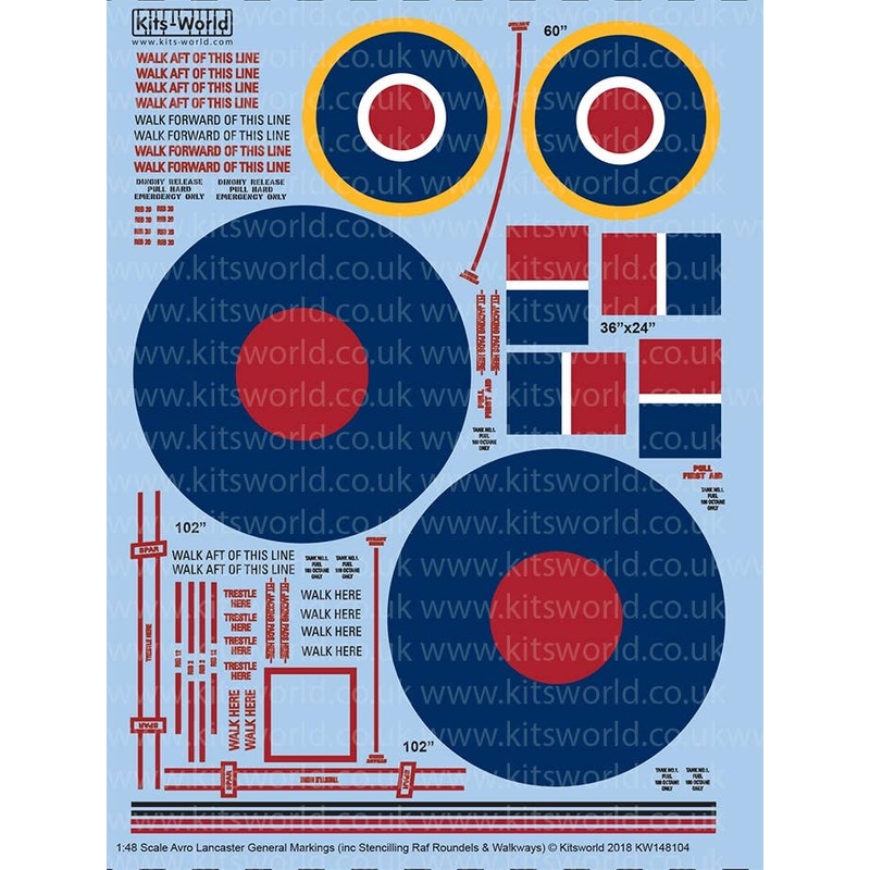 1/48 Avro Lancaster Stencilling and RAF Roundels