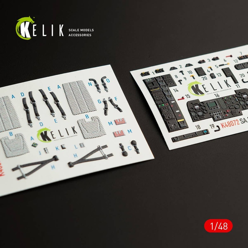 1/48 Dauphin II SA.365F / AS.565SA interior 3D decals for Kitty Hawk / Zimimodel kit