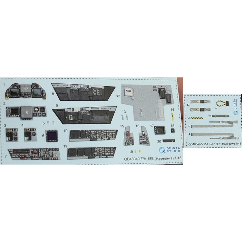 1/48 F/A-18E 3D-Printed & Coloured Interior on Decal Paper (for Hasegawa kit)