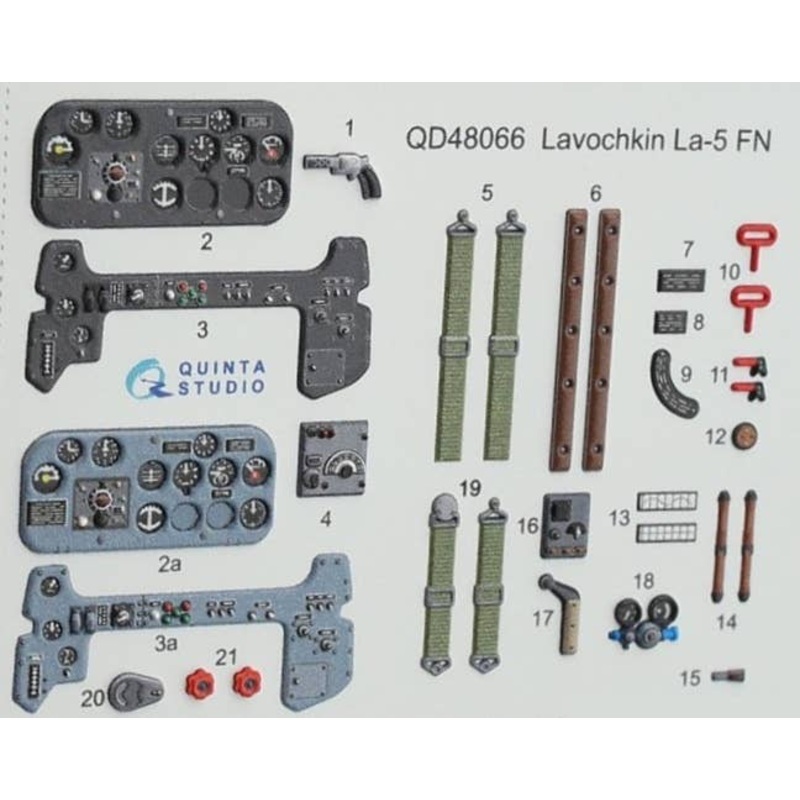 1/48 La-5FN 3D-Printed & Coloured Interior On Decal Paper (for Zvezda kit)
