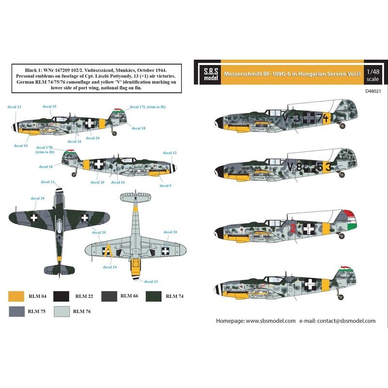 1/48 Messerschmitt Bf-109G-6 in Hungarian Service Vol. II