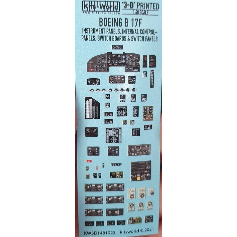 1/48 WW.II B-17F Flying Fortress Full Cockpit Interior Detail Up 3D Decal