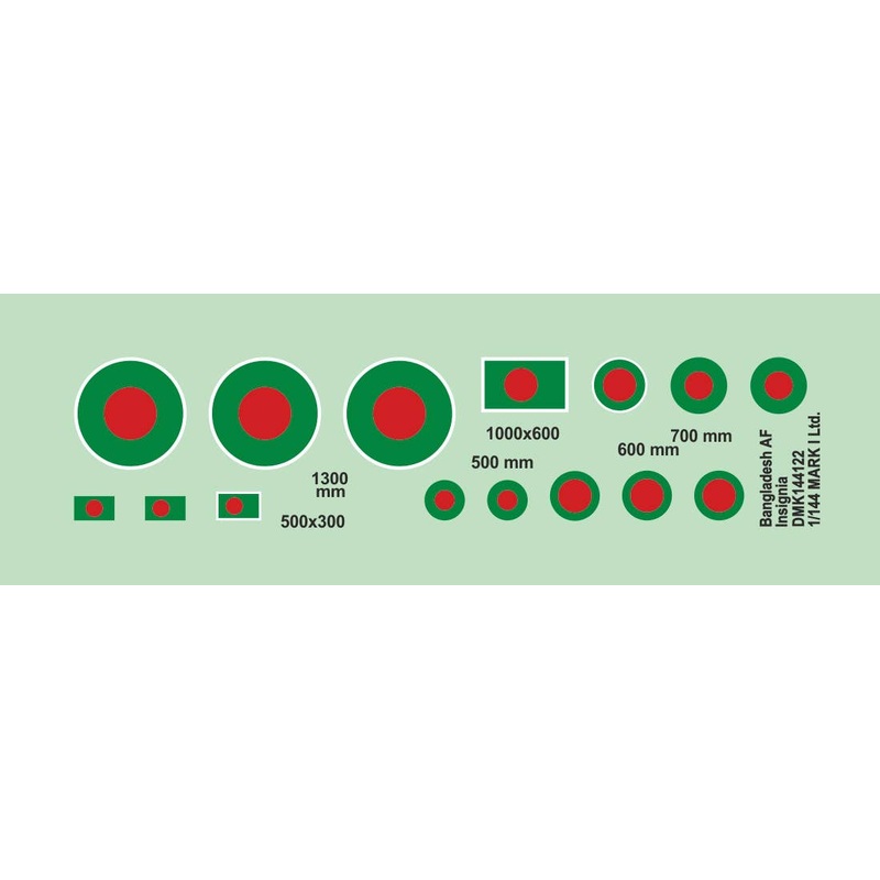 1/144 Bangladesh Air Force Insignia, 2 sets