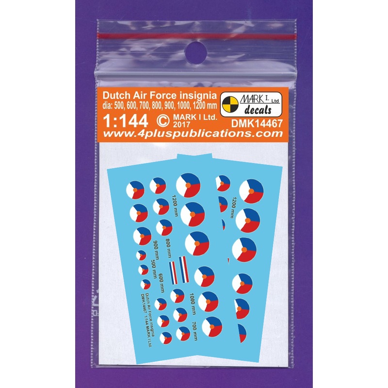1/144 Dutch Air Force Insignia, (Dia: 500, 600, 700, 800, 900, 1000, 1200mm) 2 sets