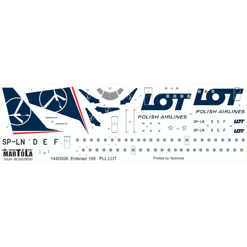 1/144 Embraer 195 PLL LOT (for Revell)