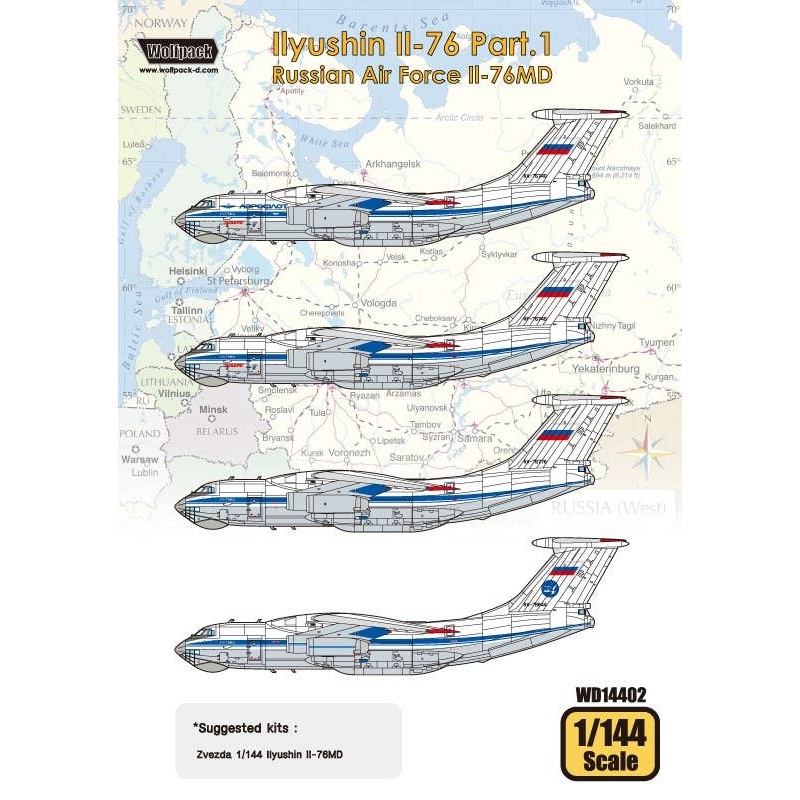 1/144 Ilyushin Il-76 Part.1 Russian Air Force Il-76MD (for Zvezda)