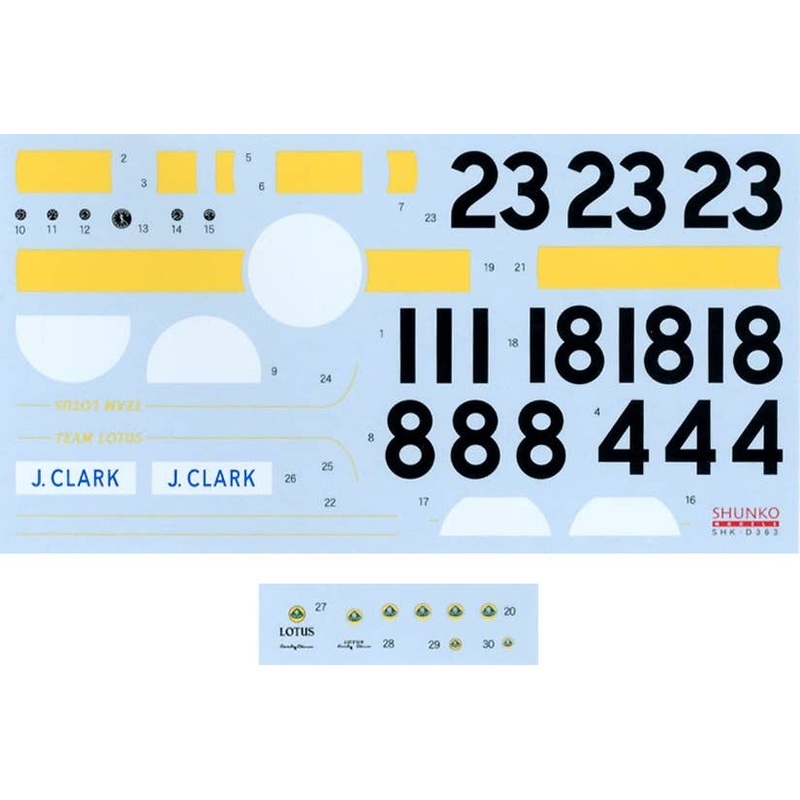 1/20 Lotus Type 25 1963-64 Decal Set for Tamiya