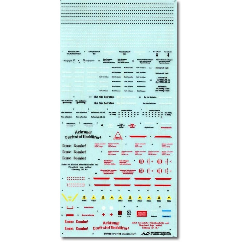 1/24 Fw190 Stencils ver 1.0