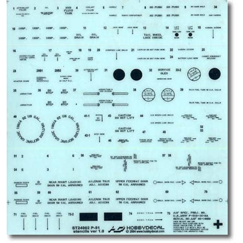 1/24 P-51 Stencils ver 1.0